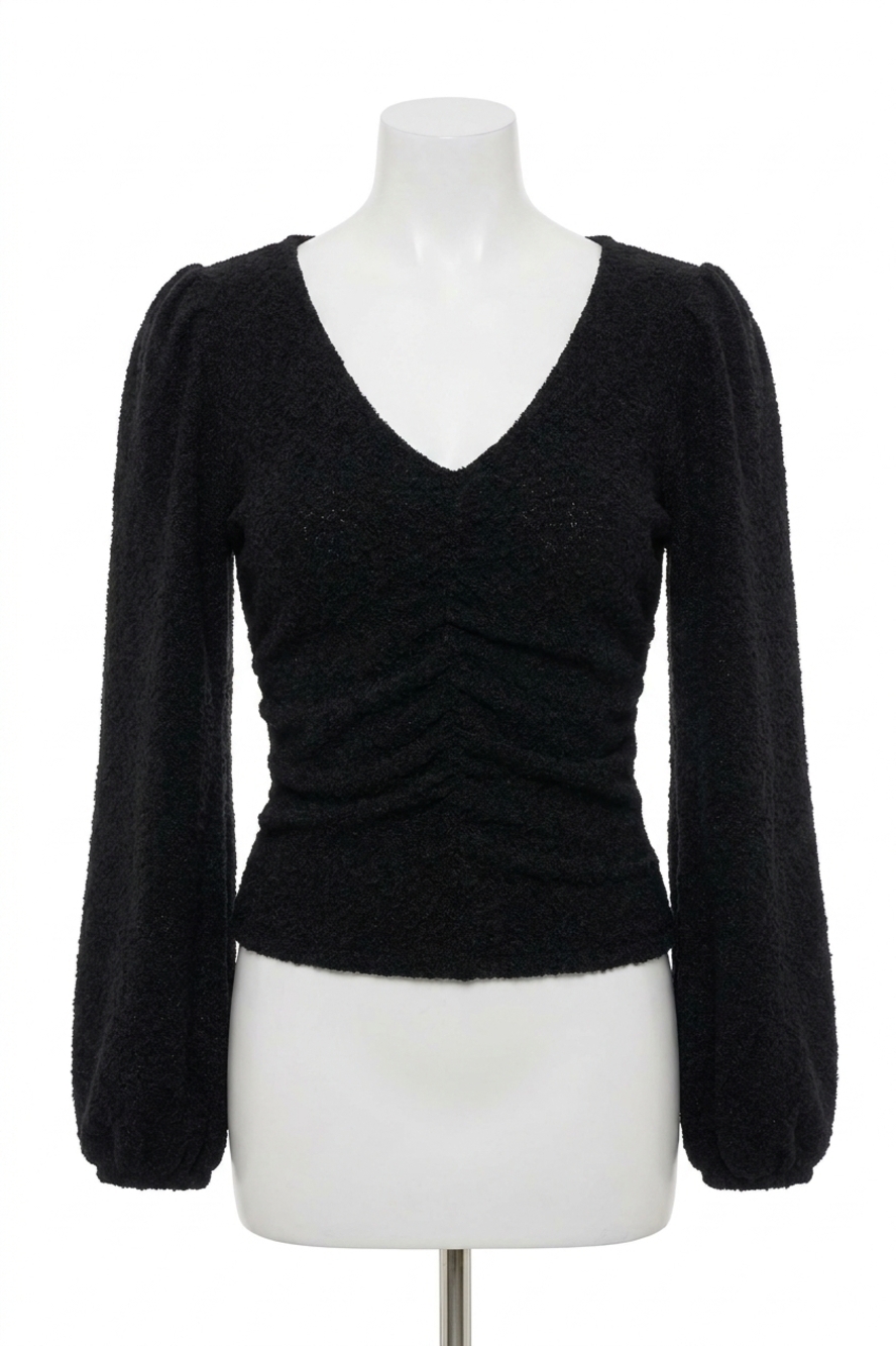 NEW PROJECT SOCIAL T ruched center sweater in black
